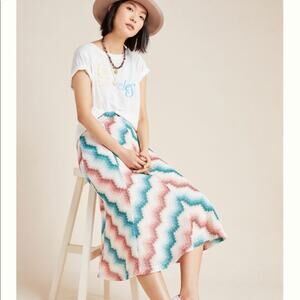Anthropologie Maeve Maria Chevron sweater skirt XS